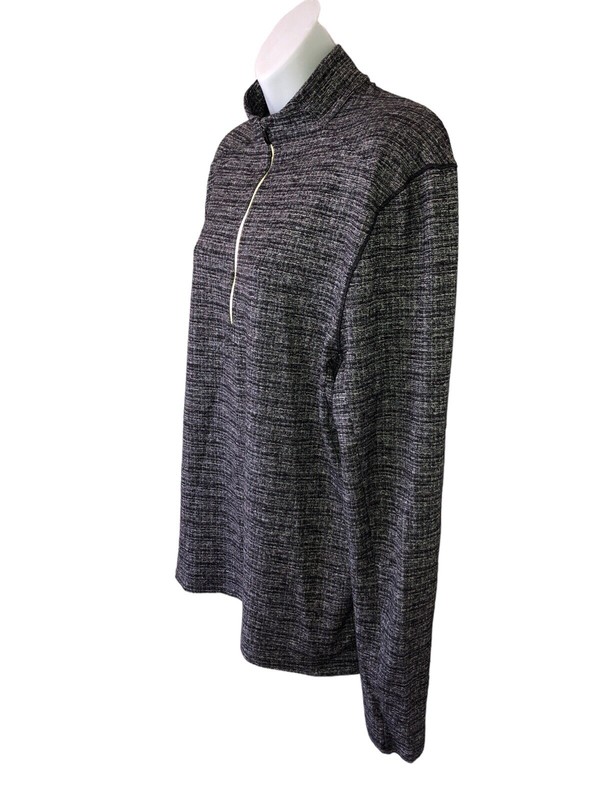 LULULEMON Men’s Surge Warm Half Zip 1/2 Rulu Pullover Texture Black/White Size M gallery