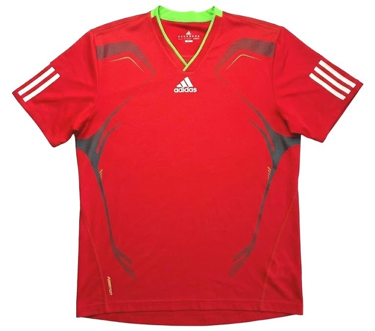 Adidas Barricade Competitive Tennis V-Neck Shirt RED MED #O04997 Modern Vintage gallery