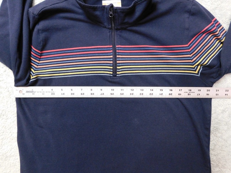 Marine Layer Archive Chest Quarter Zip Shirt Mens M Navy Multicolor Striped Golf gallery