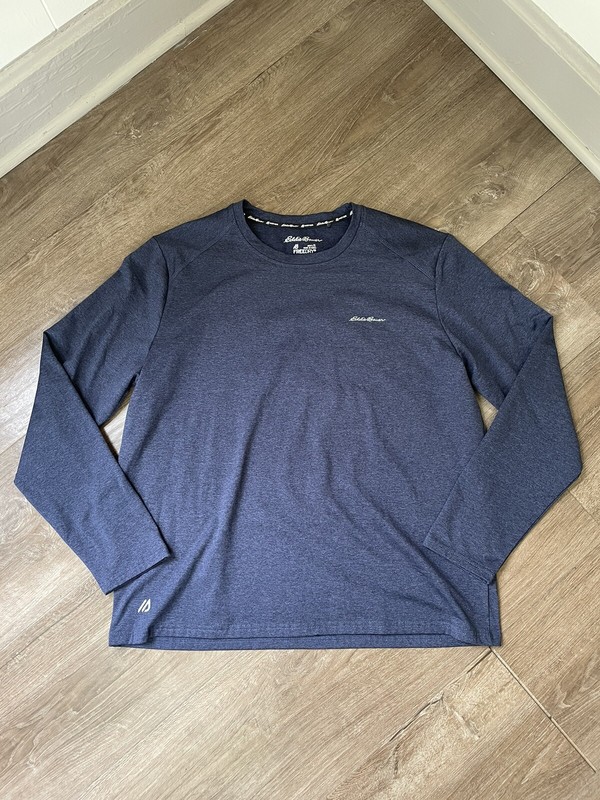 Eddie Bauer Motion Shirt Long Sleeve Blue Heathered Free Dry ~ Men’s Size XL gallery
