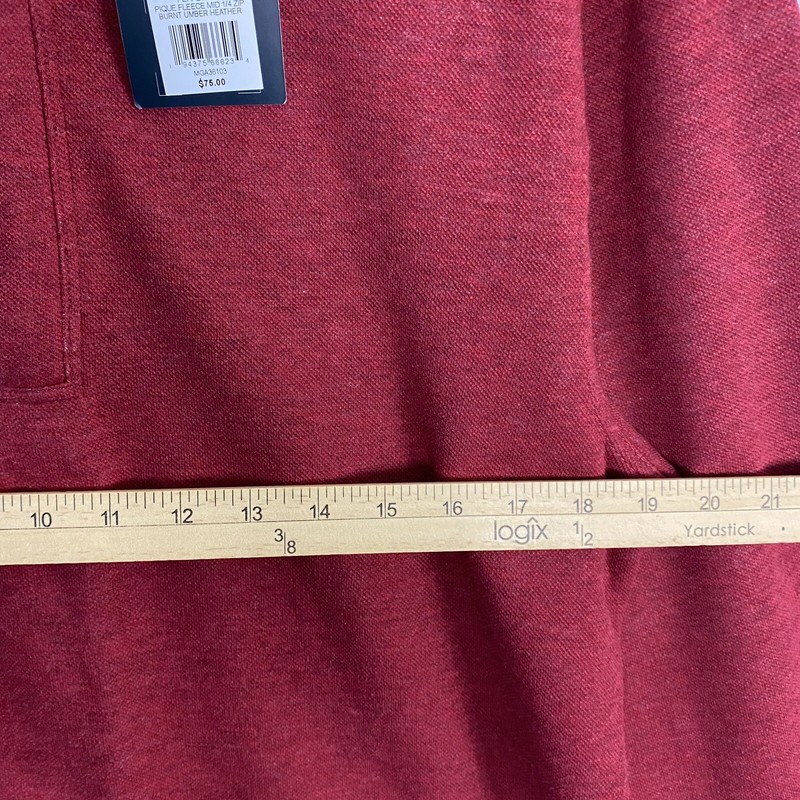 Walter Hagen 1/4 Zip Perfect 11 Pique Fleece Mid Burnt Umber Red Mens S NWT gallery