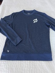 VUORI Men’s Ponte Performance Crew Pullover Peloton Logo Blue Size Large EUC