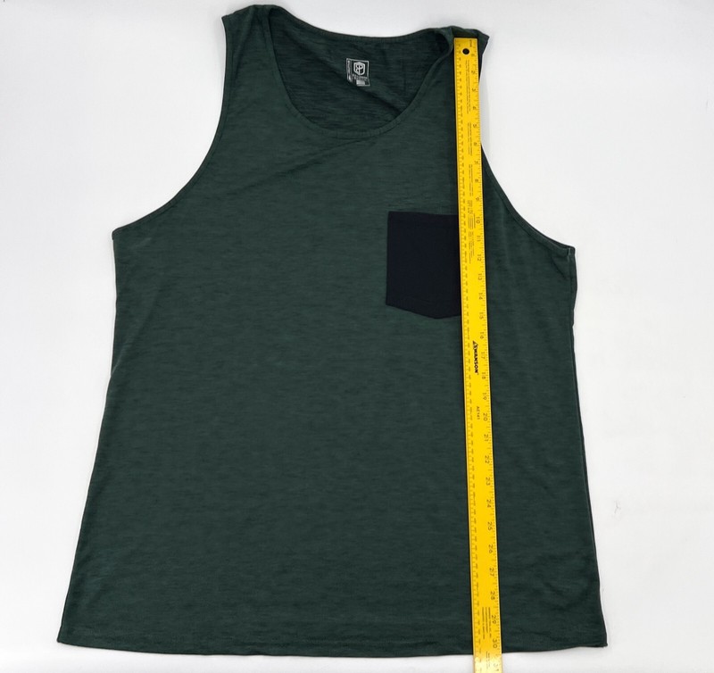 Born Primative Shirt Mens 2XL Green Tank Sleeveless Pocket Active Workout gallery