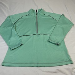 FootJoy Mens Mint Green Quarter Zip Golf Pullover Long Sleeve Shirt Size L