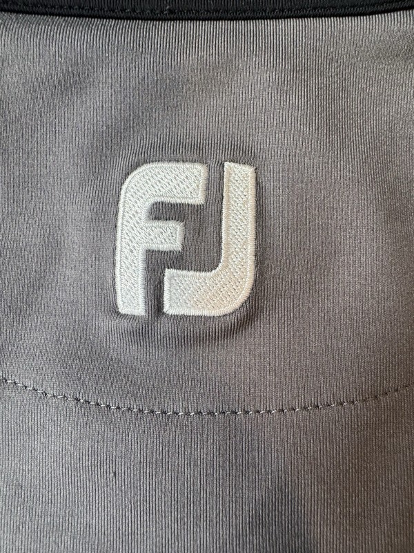 FootJoy Pullover Mens L Gray/black/white Quarter Zip Performance Golf Shirt gallery