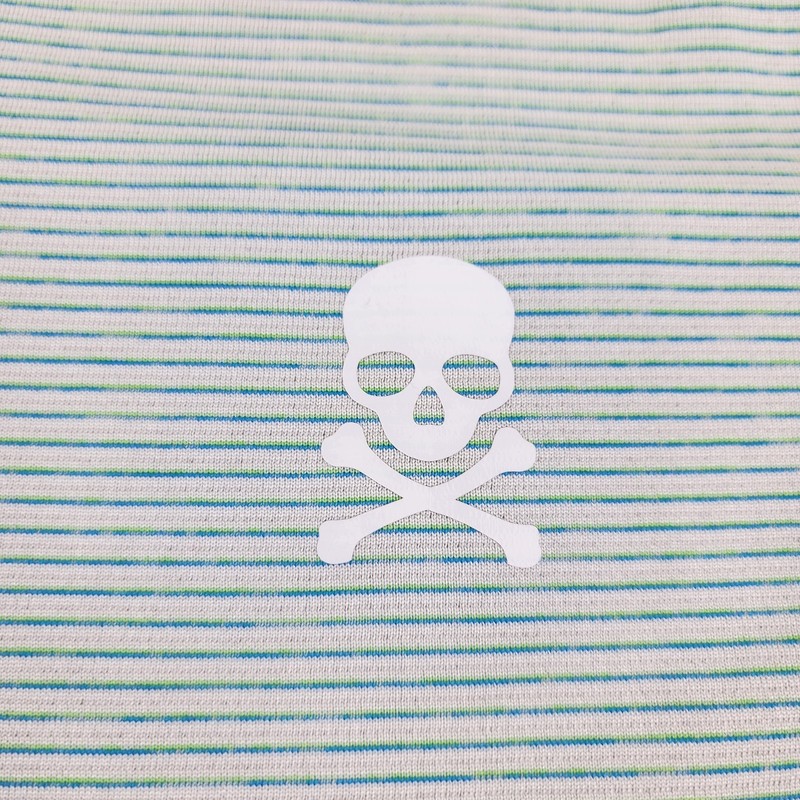 Lululemon Shirt Mens Medium Blue Green Stripe Hamptons Skull Athletic Tee Top gallery
