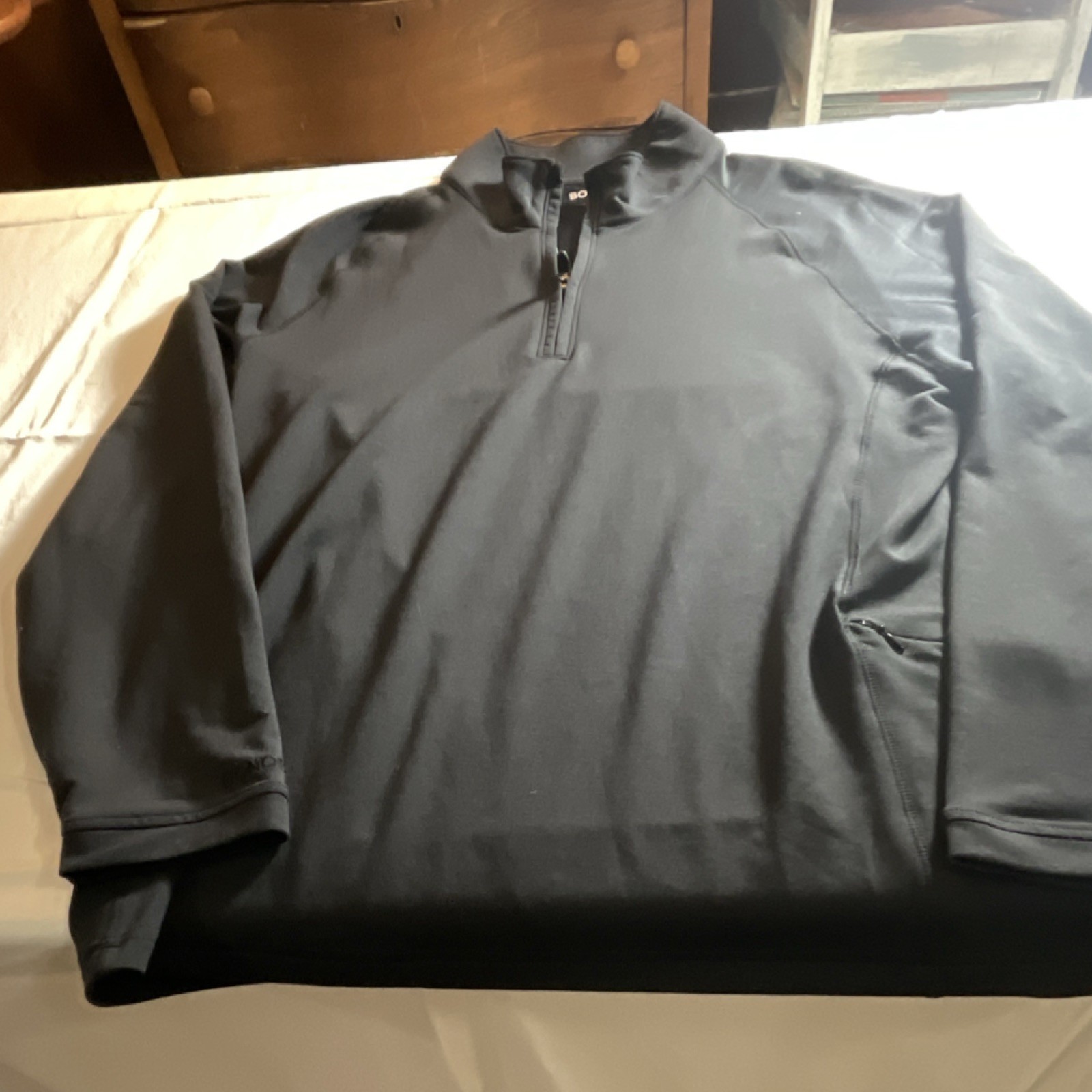Bonobos Golf 1/4 Zip Mock Neck Pullover Black Men's L Zipper Pocket gallery