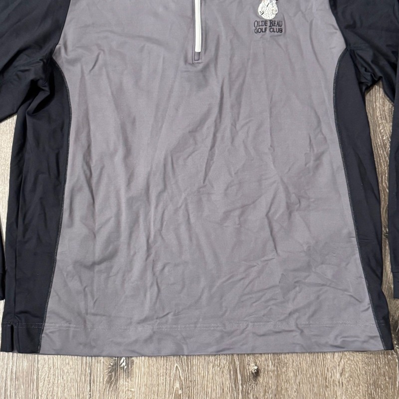 FootJoy Quarter Zip Pullover Mens XL Grey Black Olde Beau Golf Club Logo gallery