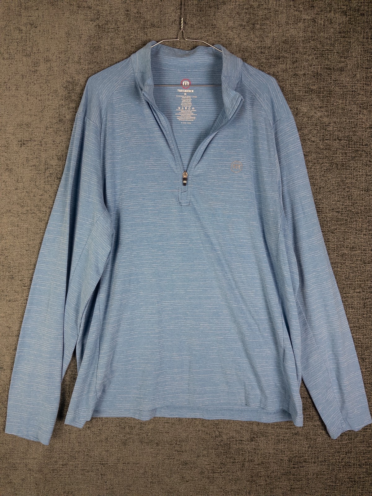 Travis Mathew Pullover Q Zip Mens XL Blue Golf Performance Logo Lightweight gallery