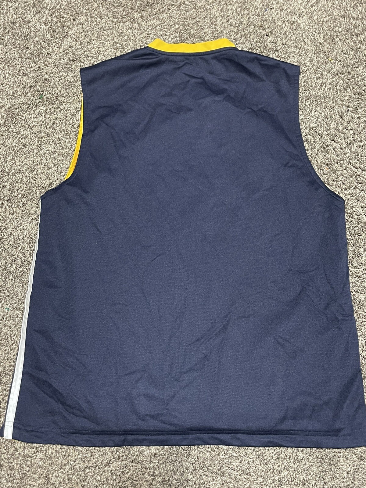 Starter Sleeveless Reversible Shirt Men's Large Blue yellow Vintage satin gallery
