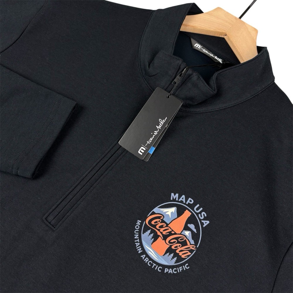 Travis Mathew Coveside 1/4 Zip Pullover Mens XL Black Golf Performance Stretch