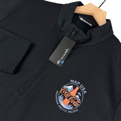 Travis Mathew Coveside 1/4 Zip Pullover Mens XL Black Golf Performance Stretch
