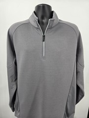 Callaway Golf Pullover XL Gray 1/4 Zip Ribbed Golfer Thermal Long Sleeve *