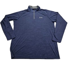 Men’s Under Armour 3/4 Pull-Over Size Large Hunter Blue and Black Long Sleeve