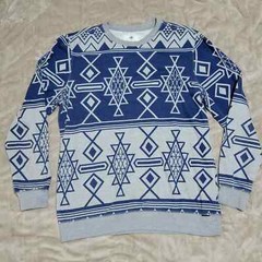 ON THE BYAS Men’s LARGE Blue Gray Long Sleeve Thermal Shirt Aztec Western