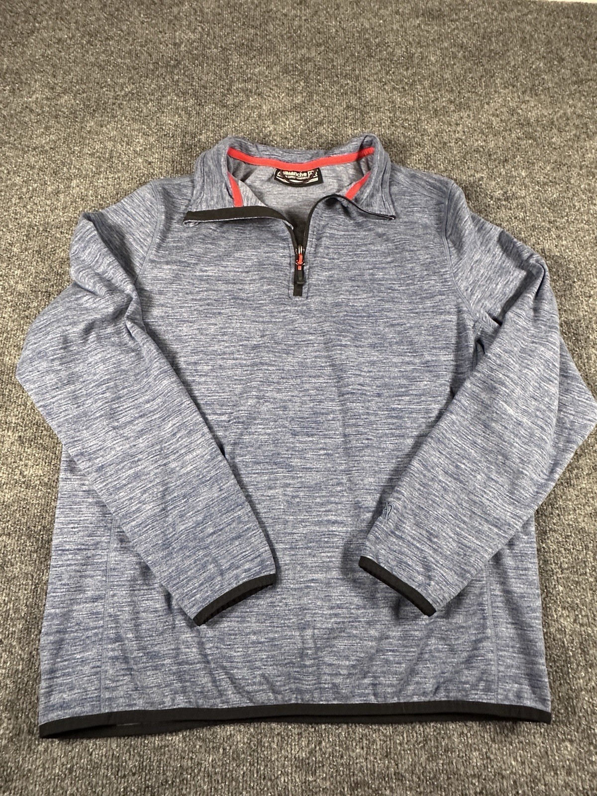 Avalanche Men's Medium Blue Quarter Zip Top Stand Up Pullover gallery