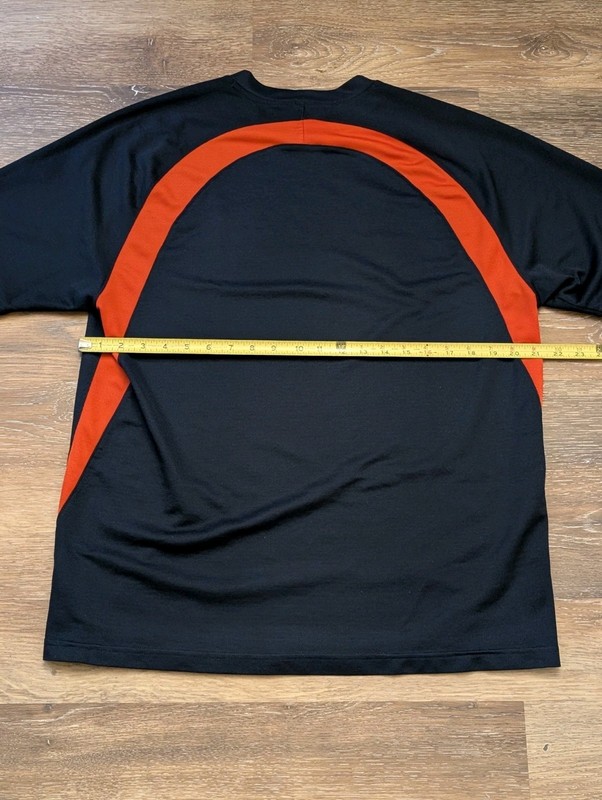Nike Y2K Embroidered Swoosh Athletic Blue and Orange Crew Neck Tee Men’s Size L gallery