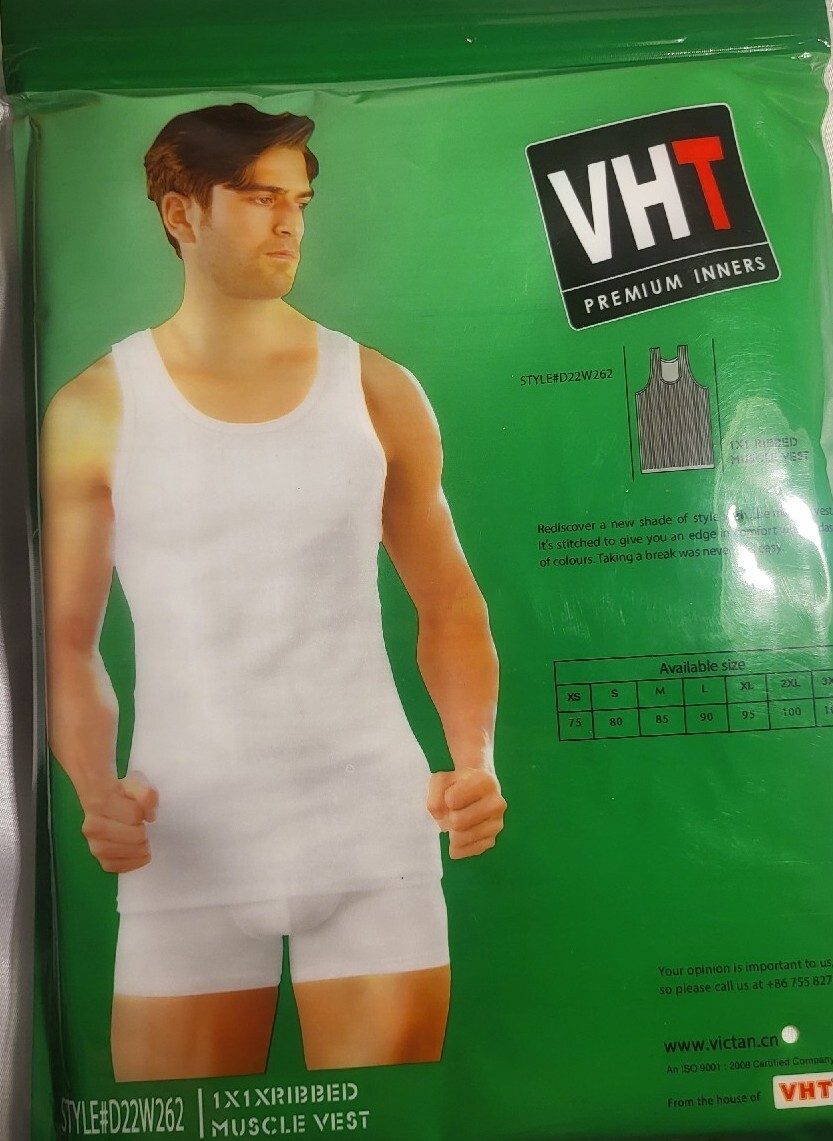 Men's Muscle Vest VHT Premium Inners Training Workout Muscle Tank Top gallery