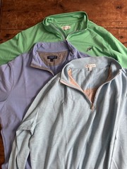 Peter Millar Crown Crafted Men’s L 1/4 Zip Mock Neck Pullover Lot of 3