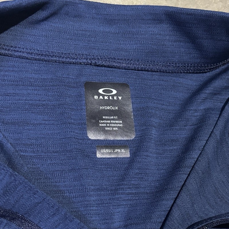 Oakley Hydrolix 1/4 Zip Pullover Men's Large Blue FA23 Athletic Performance LS gallery