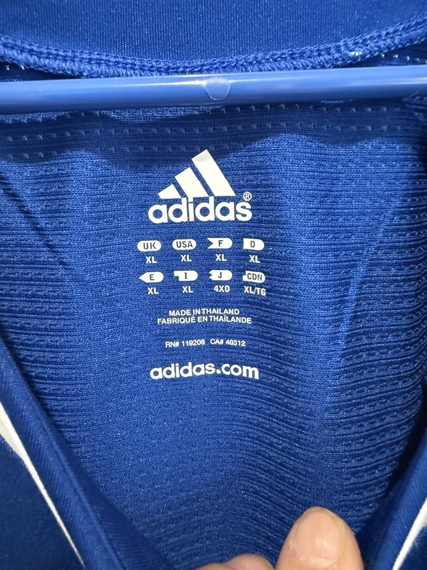 adidas Men’s Basketball Jersey Tank XL Blue/White Mesh Polyester V-Neck 7396A gallery