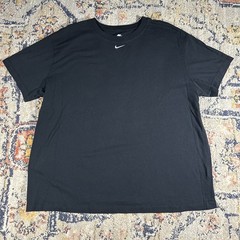 Nike T Shirt Loose Fit Mens XL Black Tee Center Swoosh Basic Logo 100% Cotton