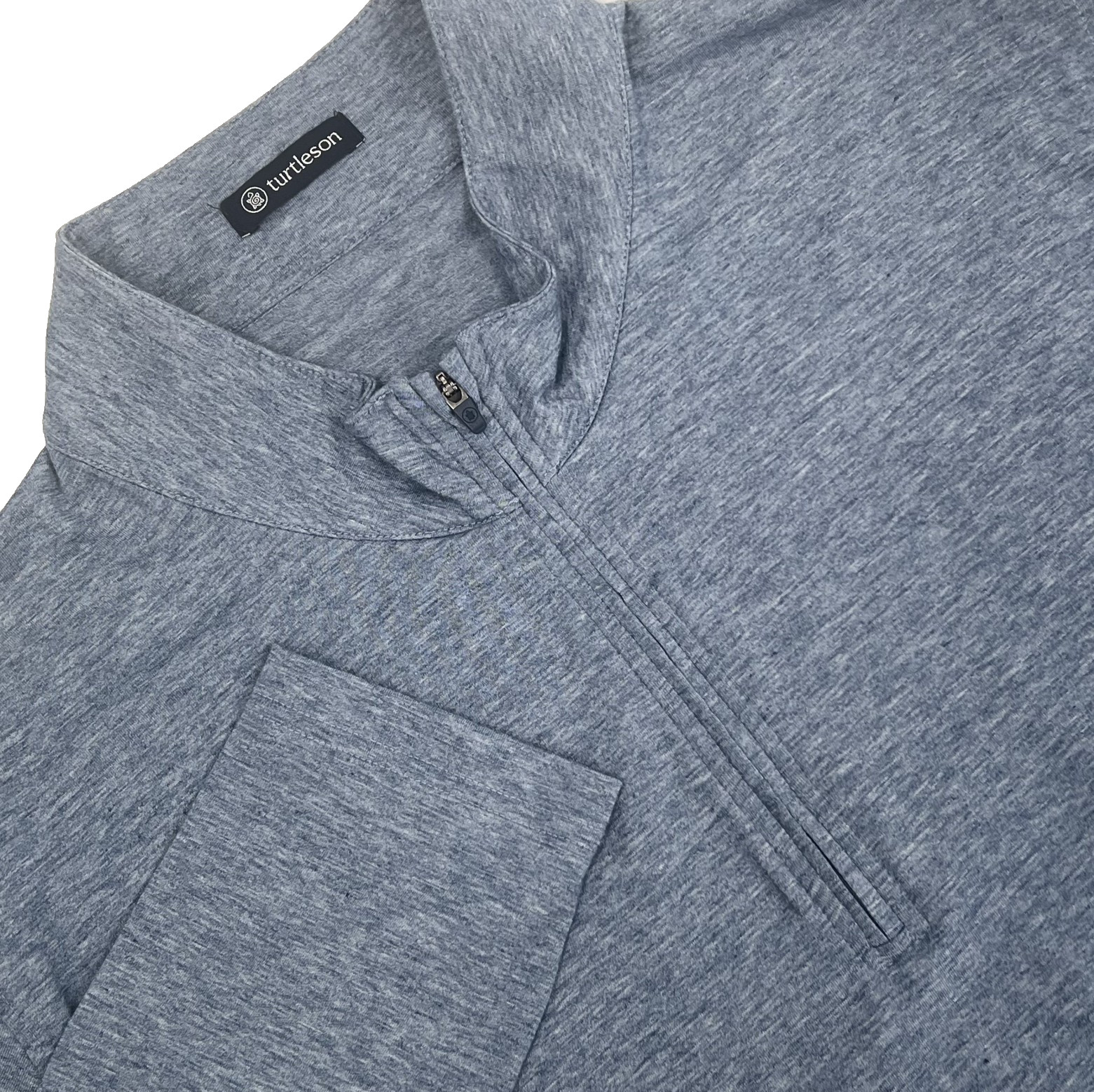 TURTLESON Men's L Heather Blue Dri-Release Long-Sleeve 1/4-Zip Pullover Stretch gallery