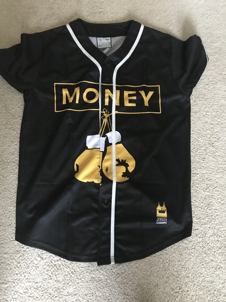 Baseball Jersey Black Yellow Size L