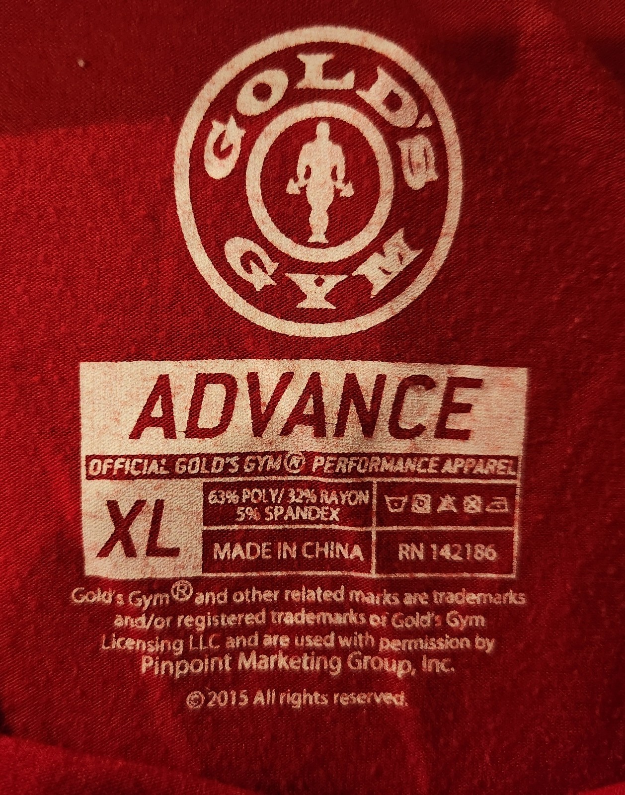 Gold's Gym Mens Extra Large XL racing red Tank Top Venice California USA Flag ! gallery