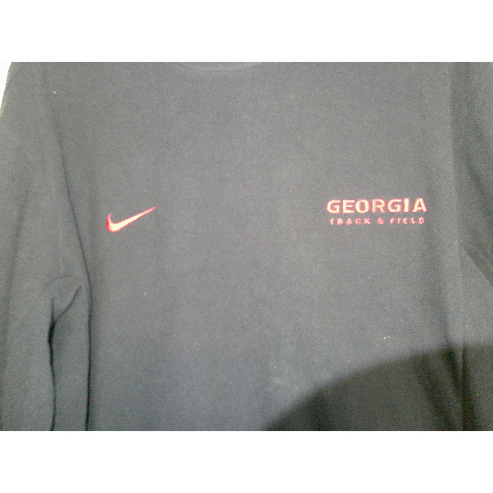 Rare Nike Georgia Track & Field Therma-FIT Long Sleeve Fleece Pullover Mens S gallery