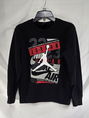 Nike Air Jordan Jumpman Crew Sweat Shirt Black Youth Large Athletic ~2012