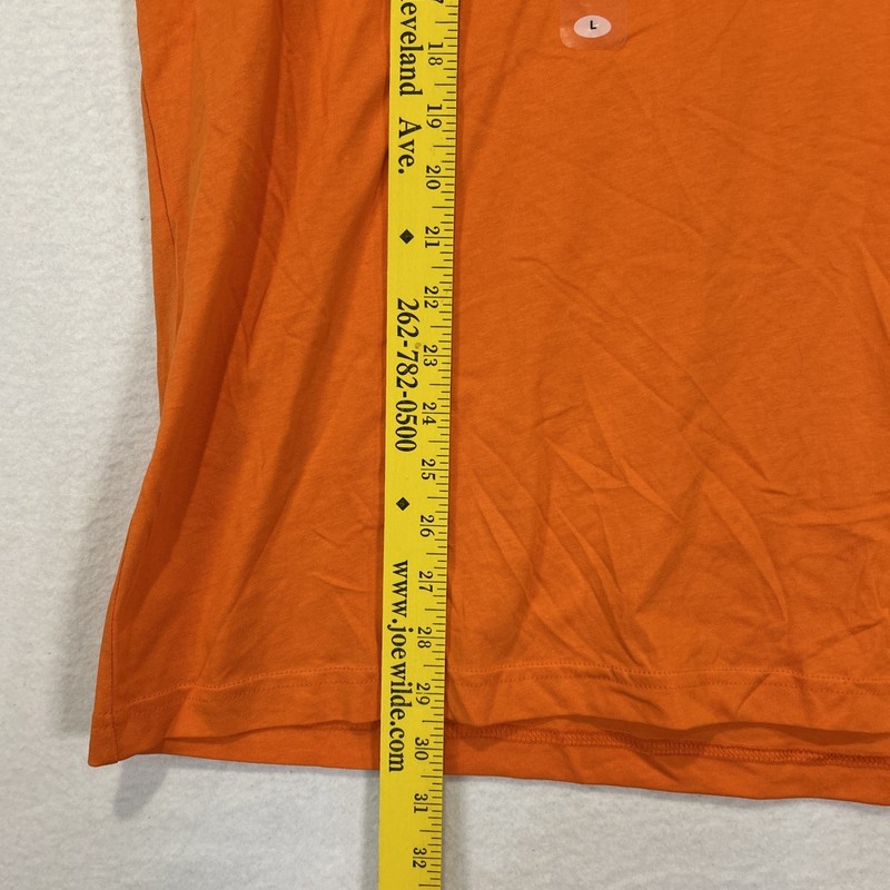 Adidas Essentials TShirt Large Orange Embroidered Logo Trefoil Mens IY5367 gallery