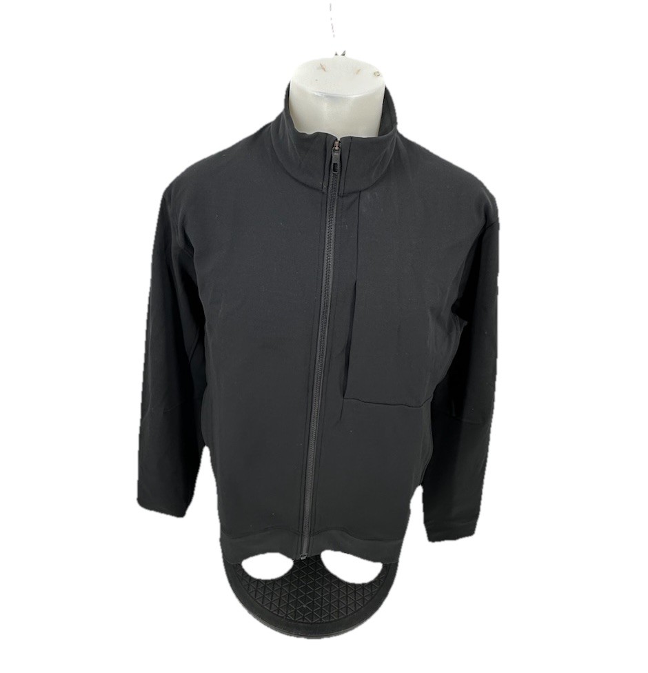 LULULEMON Mens Essential Jacket XL Full Zip Pockets Black *Custom Branding AC12
