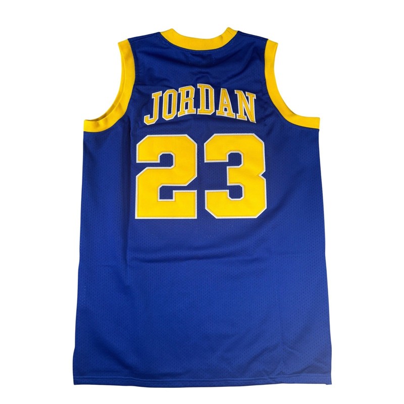 Authentic Classics Michael Jordan Laney High School Bucs Jersey Blue Yellow MED gallery