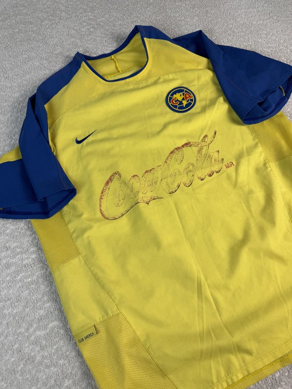 Vintage Club América Jersey Shirt Mens XL Yellow Liga MX Soccer Nike Coca Cola gallery