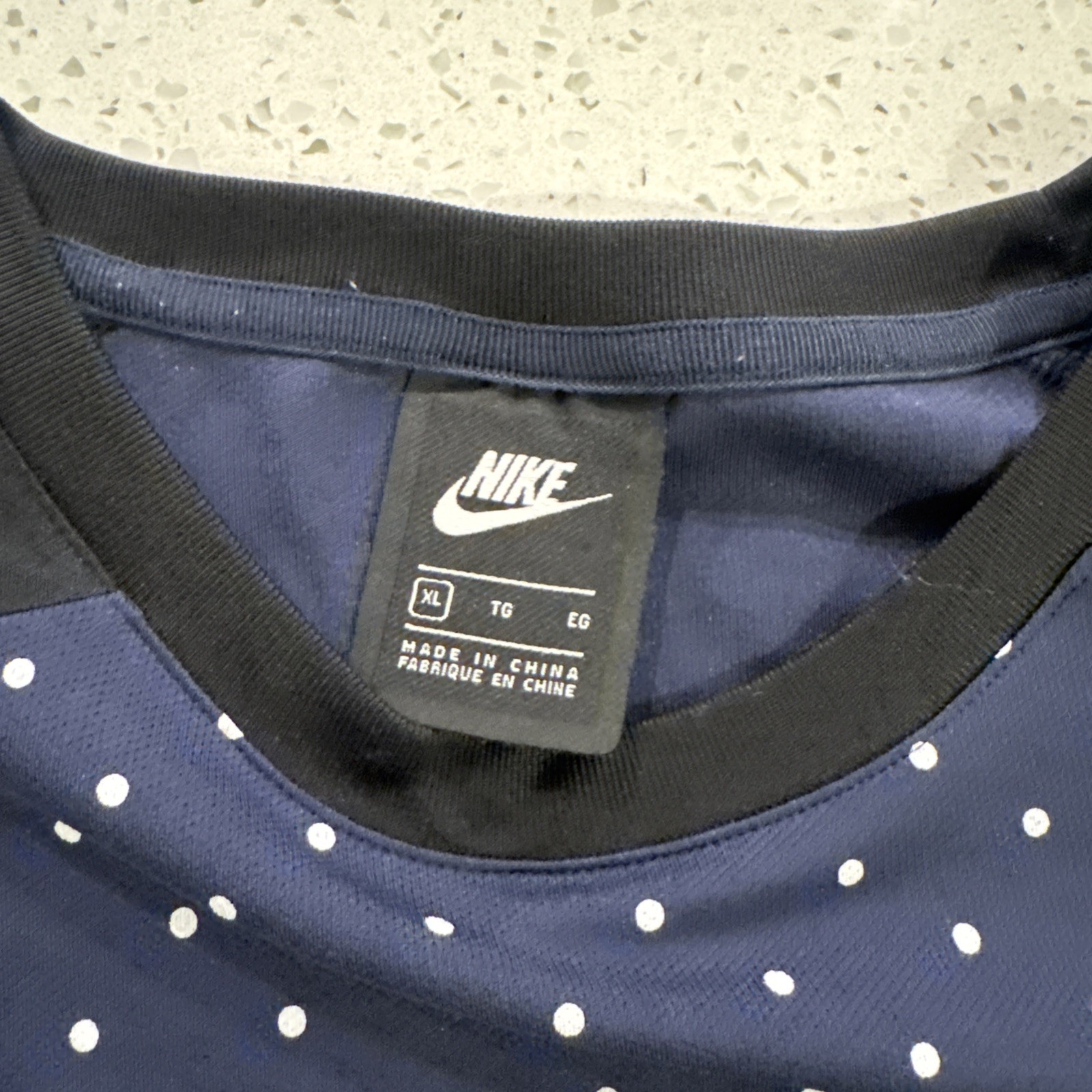 NSW LONG SLEEVE POLKA DOT Print Obsidian Blue KNIT TOP SIZE LARGE gallery