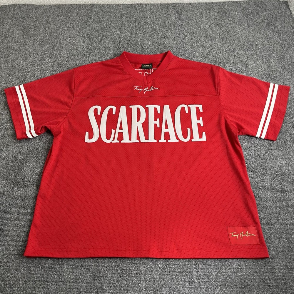 Shoe Palace X Scarface Tony Montana Jersey Adult Large Red White 83 Mens