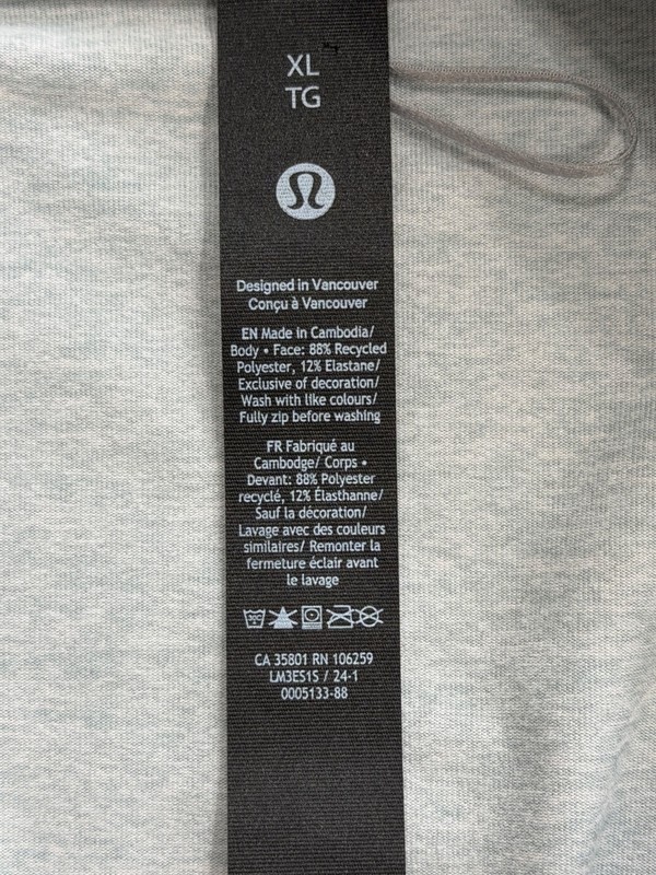 Lululemon Mens XL Soft Jersey 1/2 Zip Pullover Shirt Stretch Gray LM3ES1S gallery