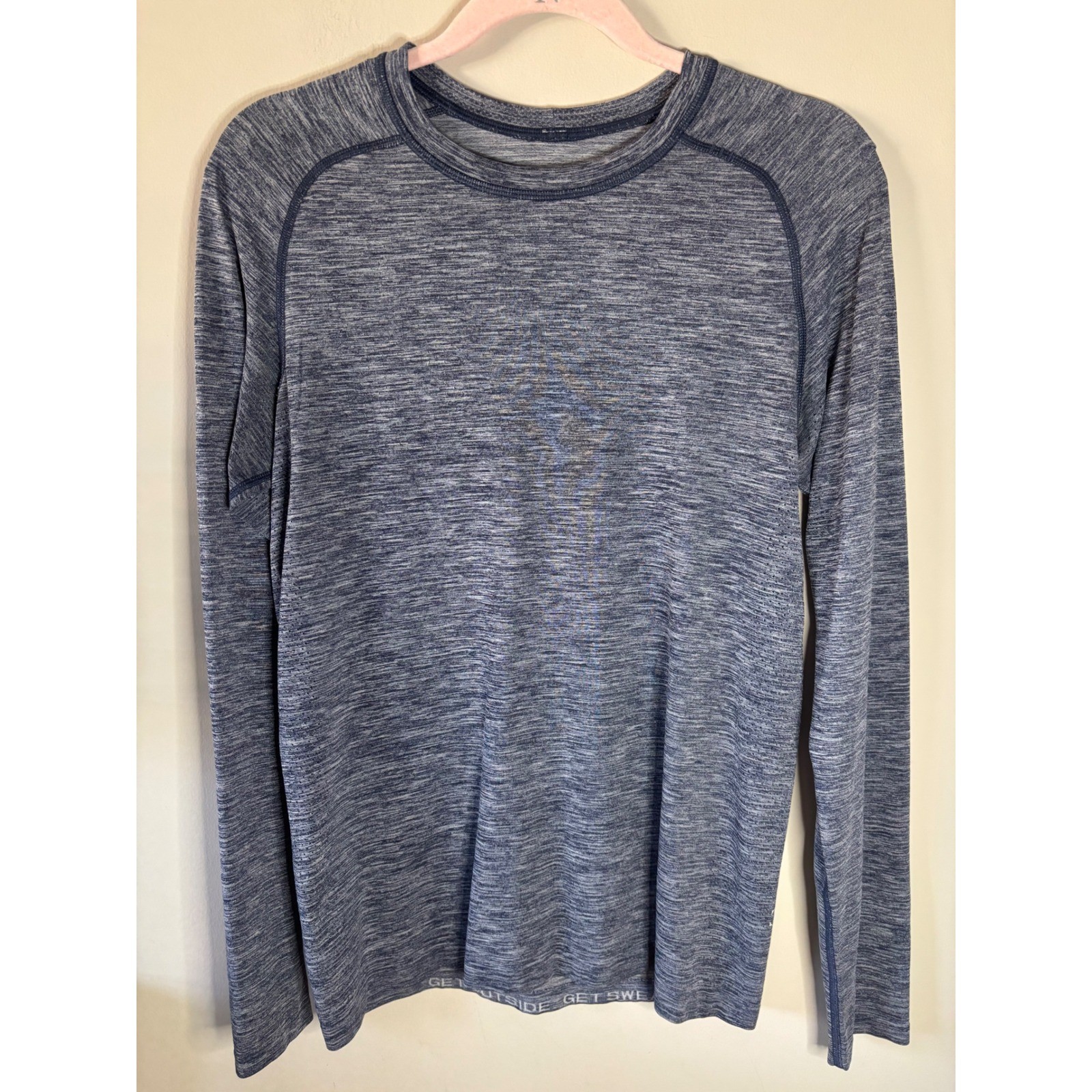 Lululemon Metal Vent Tech Long Sleeve Shirt Blue Heathered Space Dye Mens Small gallery