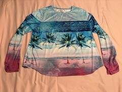 Silver Bait Long Sleeve Performance Fishing Shirt Men’s XL Stretch Beach Theme