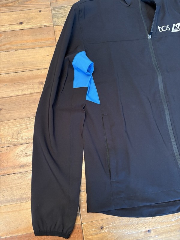 TCS London Mens Medium Marathon Running Jacket Black Light Weight Active gallery