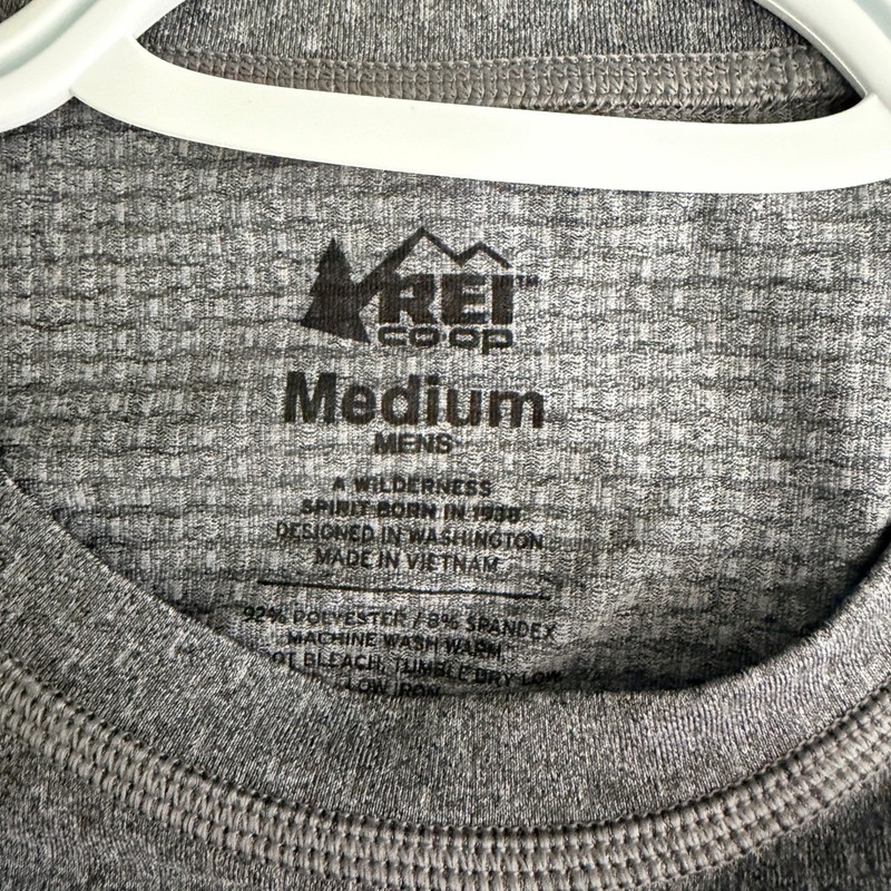 REI Co-op Base Layer Performance Long Sleeve Shirt Mens M Grey Textured gallery