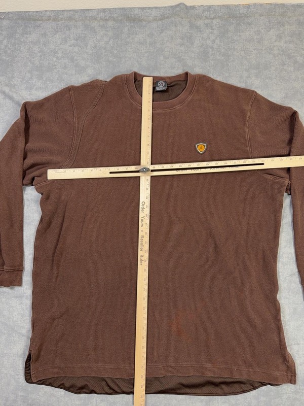 Vintage Jordan Shirt Mens 3XL Brown Thermal Lined Long Sleeve Jumpman Basketball gallery