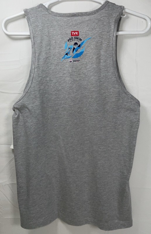 NWT Unisex TYR Pro Swim Series Clovis, CA 2019 Graphic Tank Top - Gray - Medium gallery