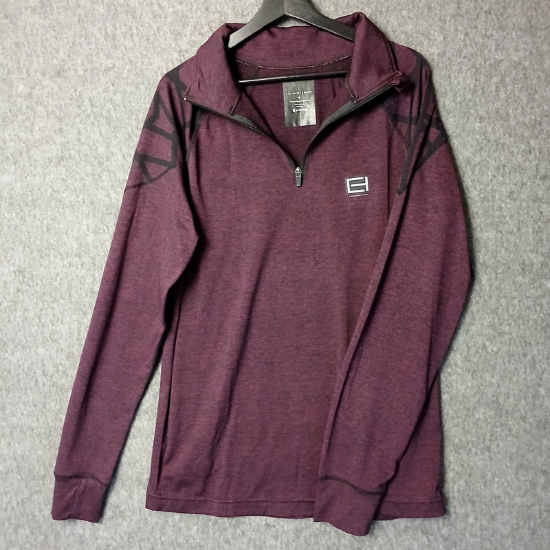 Tahari Sport Shirt Mens XL Athleisure Pullover 1/4 Zip Heather L/SLV Performance gallery