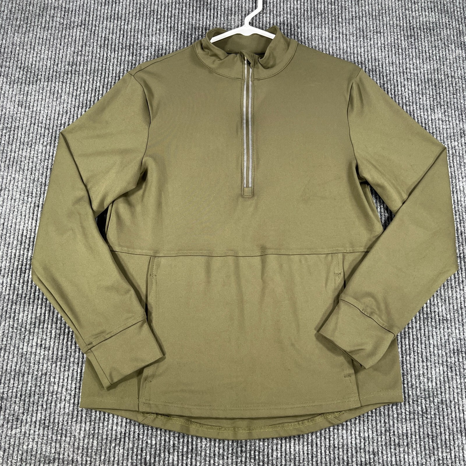 Balance Collection Mens Shirt 1/4 Zip Pullover Small Green Long Sleeve Mock Neck gallery
