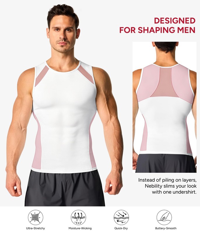 Men's Compression Slimming Tummy Control Tank Top Undershirt Workout Shaper gallery