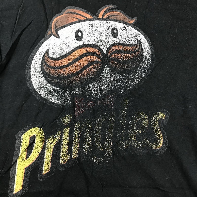 VTG Pringles Shirt Mens Large Black Short Sleeves Faded Mr Pringle Tee gallery