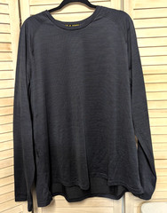 Champion Power Core Shirt Men XXL Blue/Black Long Sleeve Stretch Athletic