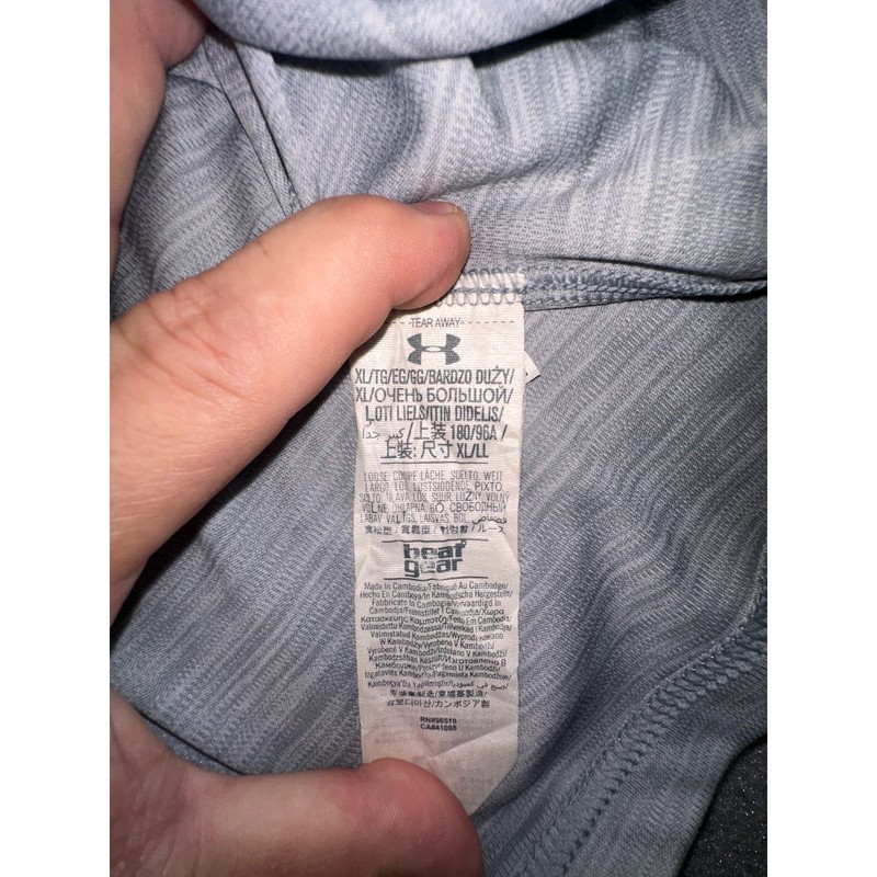 Under Armour Mens Tech 2.0 Long Sleeve Shirt Heather Grey Lime Green Logo XL gallery